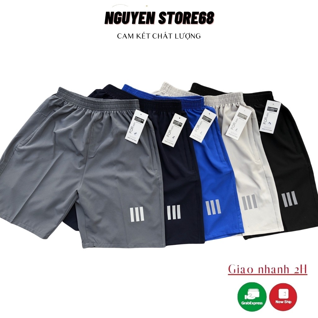 Quần short nam thể thao, quần đùi nam vải dù mát mịn đường may chuẩn nét QĐ10
