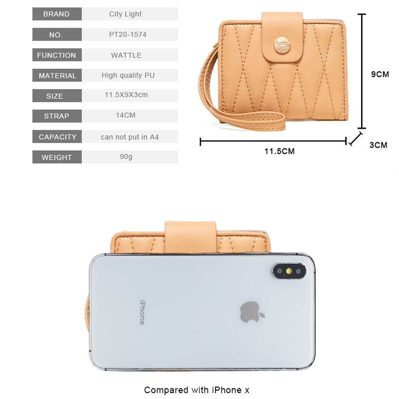 Ví cầm tay có dây khóa kéo thời trang dành cho bạn nữ