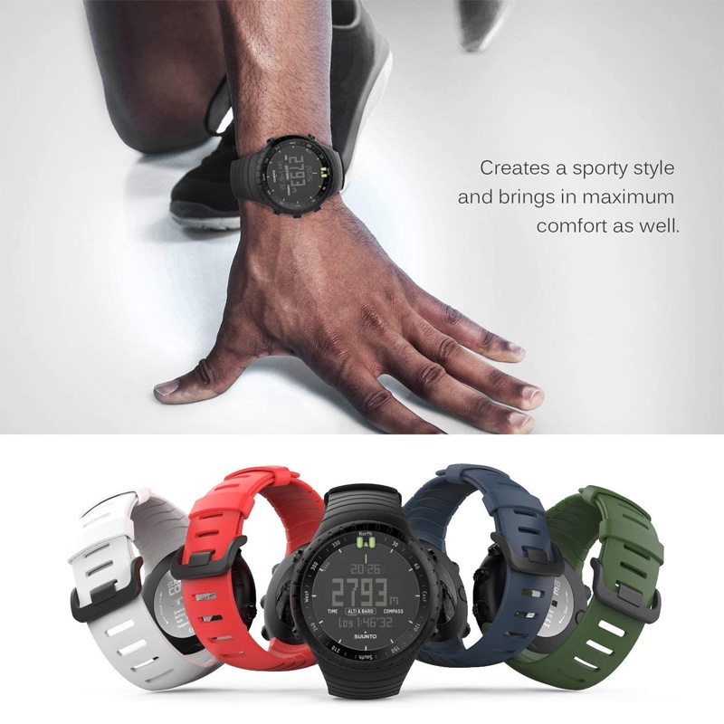 Dây đeo thay thế chất liệu silicon thiết kế nhiều lỗ thời trang cho Suunto Core