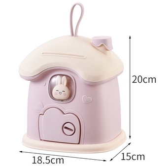 Ống Heo Tiết Kiệm Hình Thỏ Bunny Dễ Thương Sáng Tạo Ống Heo Tiết Kiệm Hình Ngôi Nhà Hoạt Hình Cỡ Lớn Có Khóa Tiện Dụng