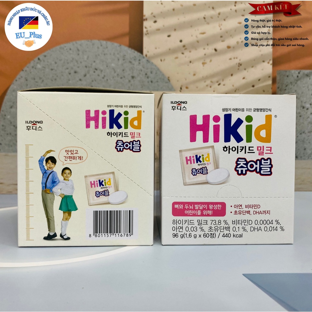 Sữa Hikid dạng viên cô đặc - Hộp 60 viên cho bé từ 1-12 tuổi