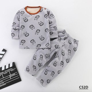 Set bộ quần áo nỉ lót lông cho bé trai bé gái VEMZKIDS 8 mẫu