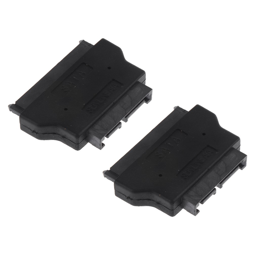 2x Sata 22 Pin Female To Slim Sata 13pin Male Adapter 2.5 '' Drive Sata Converter