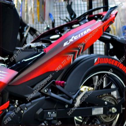 Decal Trùm Exciter -  Tem Trùm Exciter 150 Cá Mập Đỏ Đen Nhám Siêu Ngầu