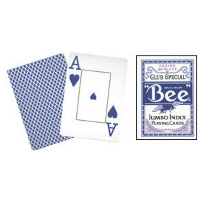 Bài ảo thuật : Cards Bee Poker Jumbo Index (Blue)