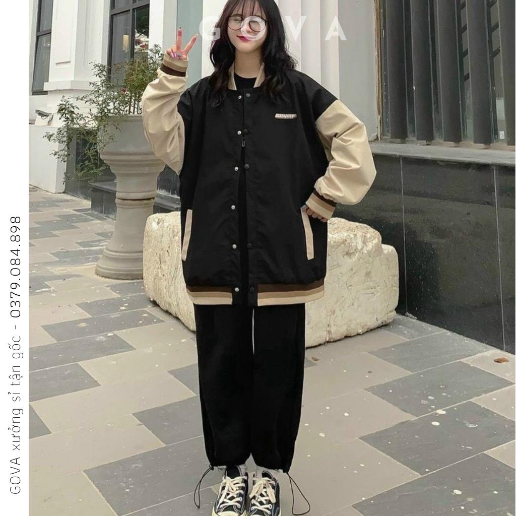 Áo khoác dù Bomber WASNOTP form rộng dù 2 lớp GAKD9 Áo khoác nam nữ phong cách Hàn Quốc GOVA