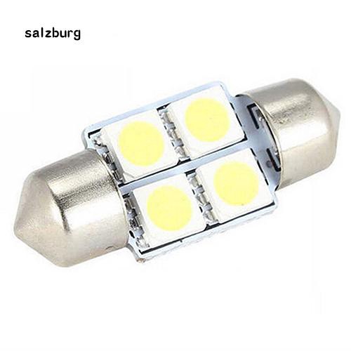 Set 2 bóng đèn bên trong xe hơi 31MM 4 SMD 5050 LED DC 12V chuyên dụng