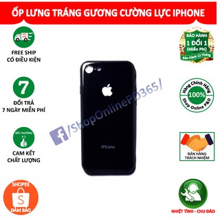 |SIÊU BỀN| ỐP LƯNG TRÁNG GƯƠNG IPHONE 7G - CƯỜNG LỰC - MÀU ĐEN