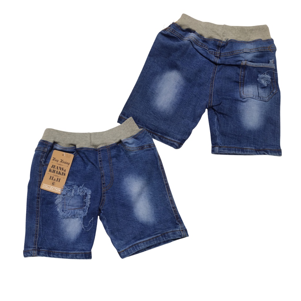 Quần jeans ngắn chất co giãn mềm đẹp cho bé trai 7-20kg