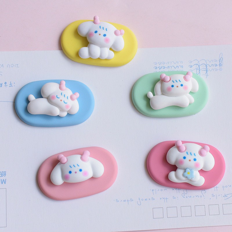 Charm (C576) slime/ Dụng Cụ Charm Trang Trí [Ko Keo &amp; Nút] Hình Bé Cún Trắng Đáng Yêu (2x2.5cm)