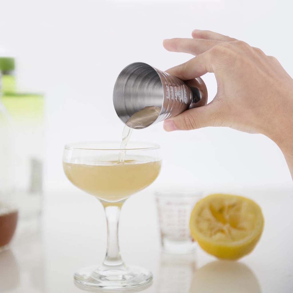 75ML Stainless Steel Scale Measuring Jigger Cocktail Wine Drink Shaker Pub Bar Cup Tumblerful Stoup