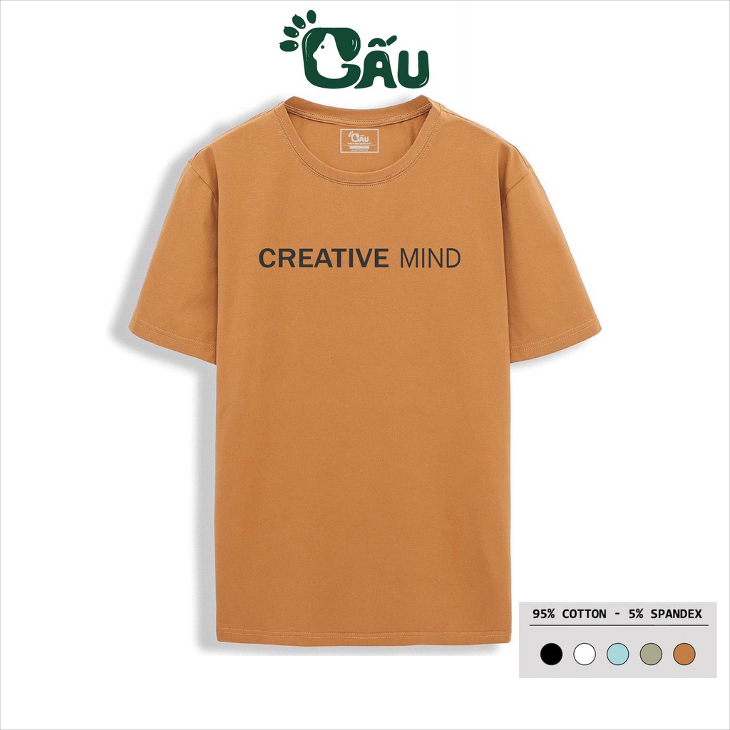 Áo thun nam GẤU 194 cổ tròn tay ngắn vải coton co dãn, dày dặn, form regular fit - CREATIVE MIND