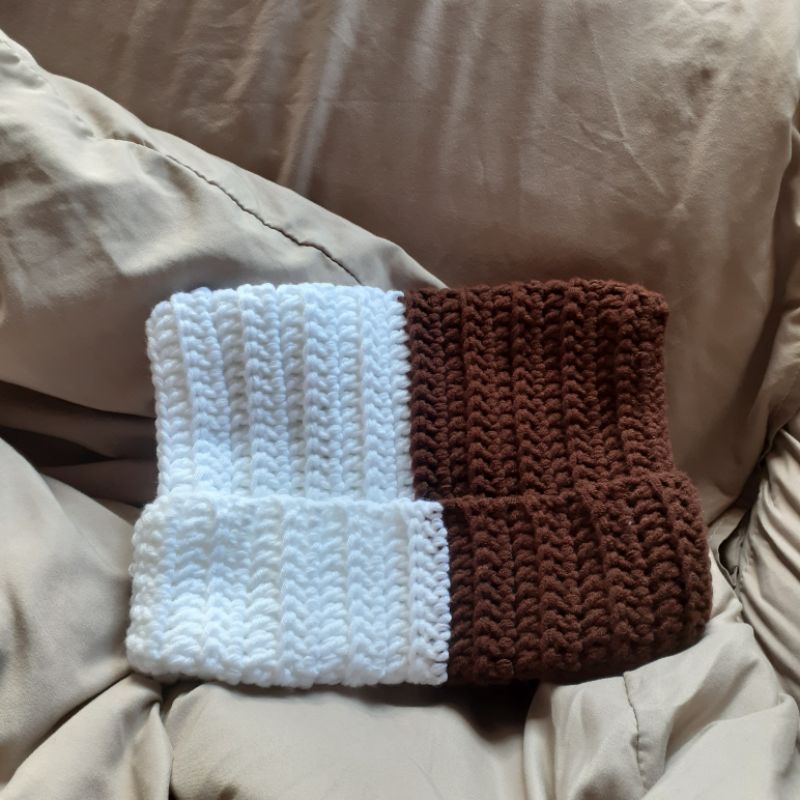 NÓN LEN BEANIE Y2K HAI MÀU HOT TREND