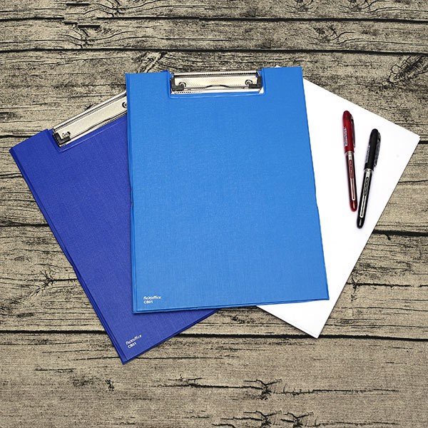Bìa trình ký kép si Flexoffice FO-CB01, màu xanh đậm, kích thước 210 × 297 mm, lưu trữ 100 tờ A4, chính hãng Thiên Long