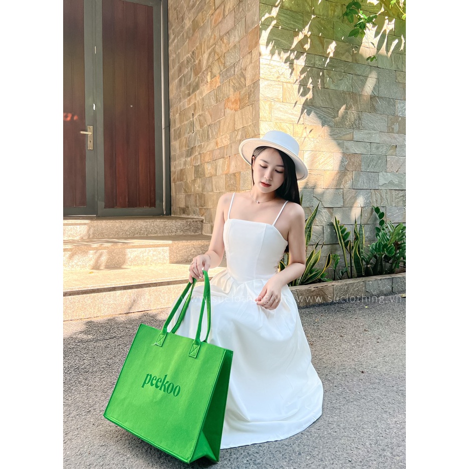 ELLYN DRESS - Đầm Dự Tiệc  2 Dây Thiết Kế Xếp Ly Eo