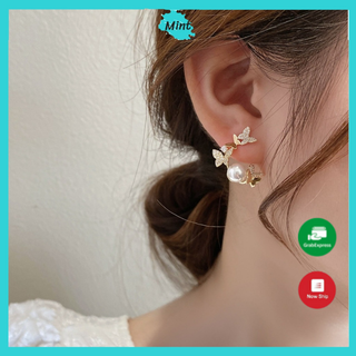 [337]Bông Tai Nữ Chuôi Bạc S925 ❤️FREESHIP❤️ Khuyên Tai Hình Bướm Bay Xinh Đẹp Thanh Lịch Sang Chảnh Phong Cách Hàn Quốc