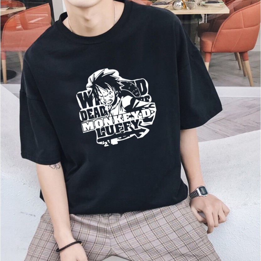 Áo phông unisex Luffy OnePiece tay lỡ form rộng dáng xuông cả nam nữ Siêu Ngầu - áo thun 360 oversize basic tee big logo