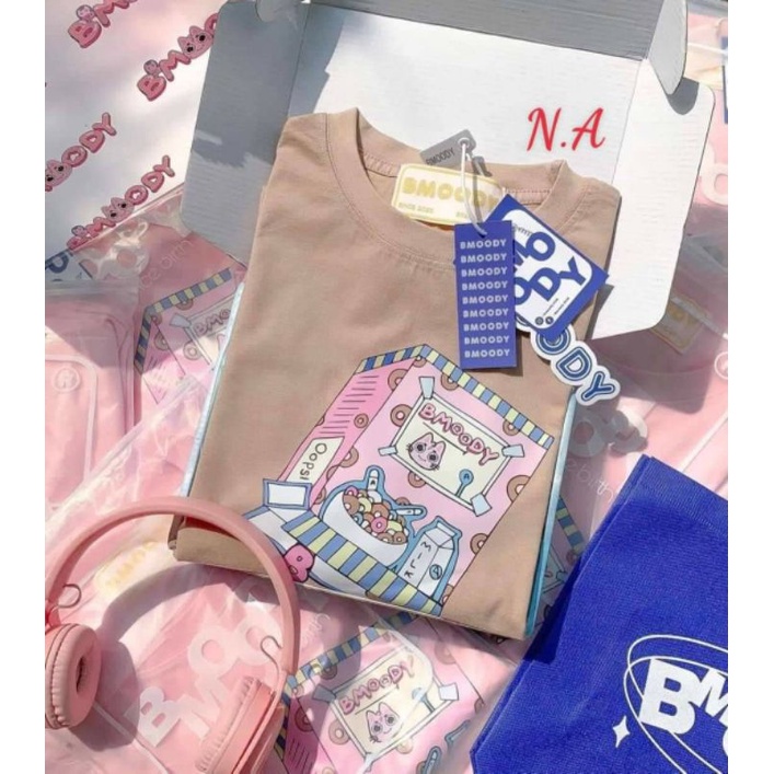 Áo phông tay lỡ nam nữ unisex form rộng BMOODY ullzang vải cotton mịn giá rẻ mặc đơn đôi nhóm