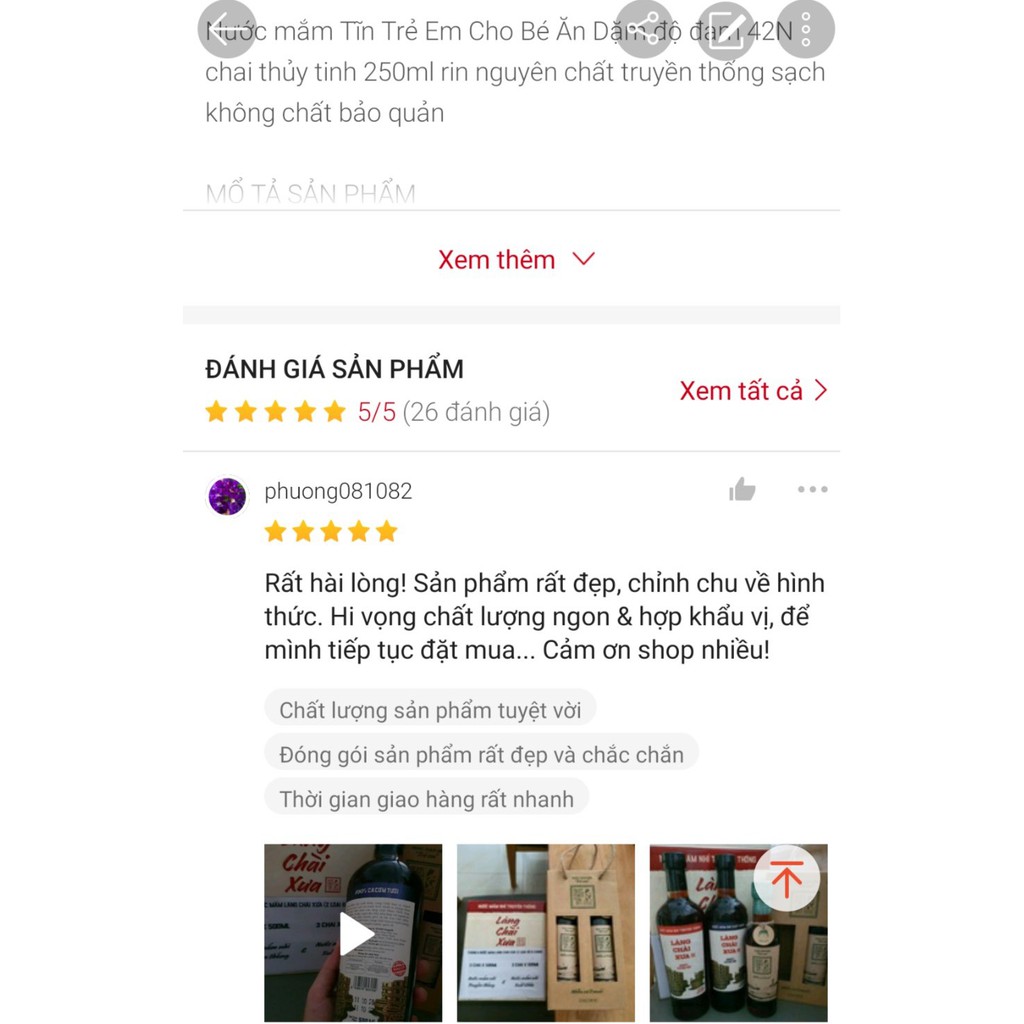 Combo 2 Chai Nước mắm Tĩn Trẻ Em Cho Bé Ăn Dặm độ đạm 42N chai thủy tinh 250ml rin nguyên chất | BigBuy360 - bigbuy360.vn