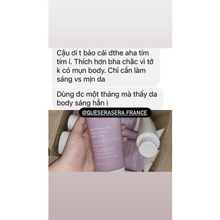  Kem dưỡng thể chứa AHA & BHA tẩy da chết đều màu da 