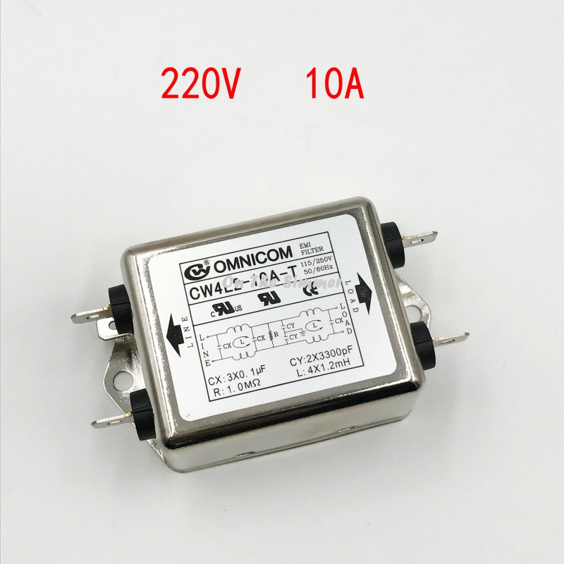 Bộ lọc nhiễu 1 pha 110/220V 10A Lọc kép