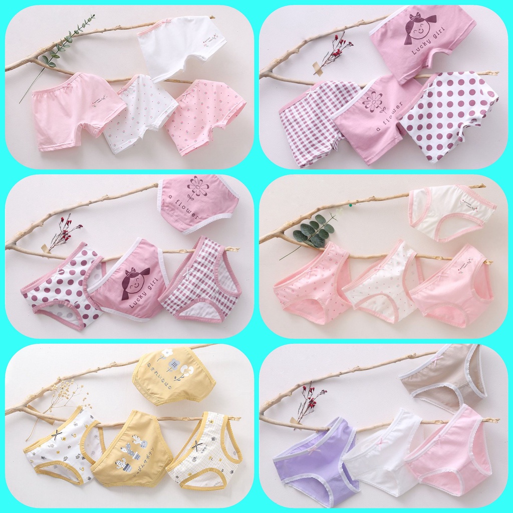 Combo 4 quần lót cho bé gái hoạ tiết xinh xắn cute từ 1-16 tuổi