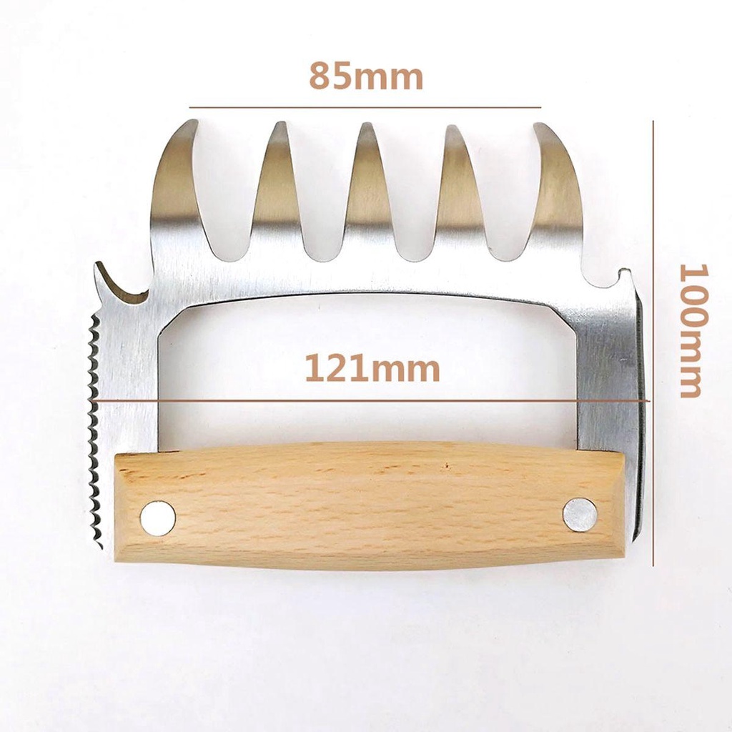 Dụng Cụ Cắt Thịt Bằng Thép Không Gỉ Với Tay Cầm Bằng Gỗ Đa Năng Tiện Dụng