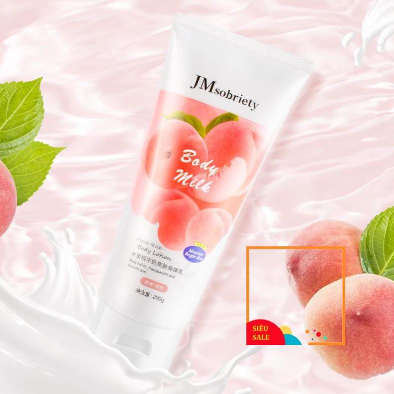 [ Hot Tiktok ]🍑 Kem Sữa Dưỡng Thể Trắng Da, Chống Nắng Toàn Thân Trái Đào Pure Milk Body Lotion Hương Nước Hoa- Y131