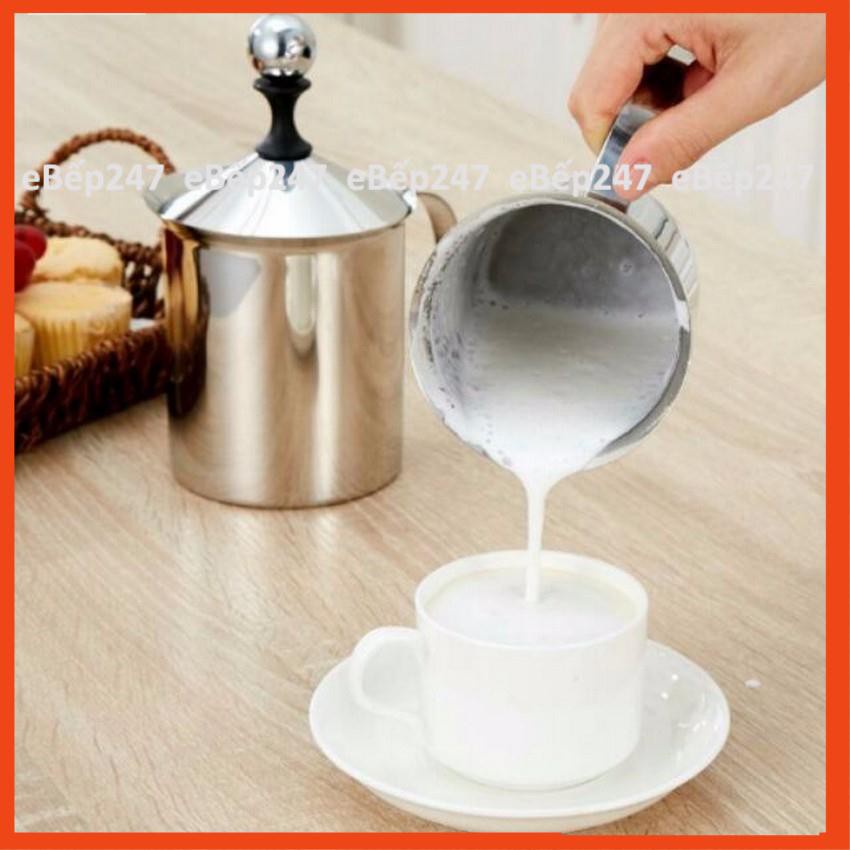 Ca đánh sữa lạnh, tạo bọt café, capuccino, latter art bằng inox cao cấp, siêu bền đẹp 400ml, 800ml  - eBếp247