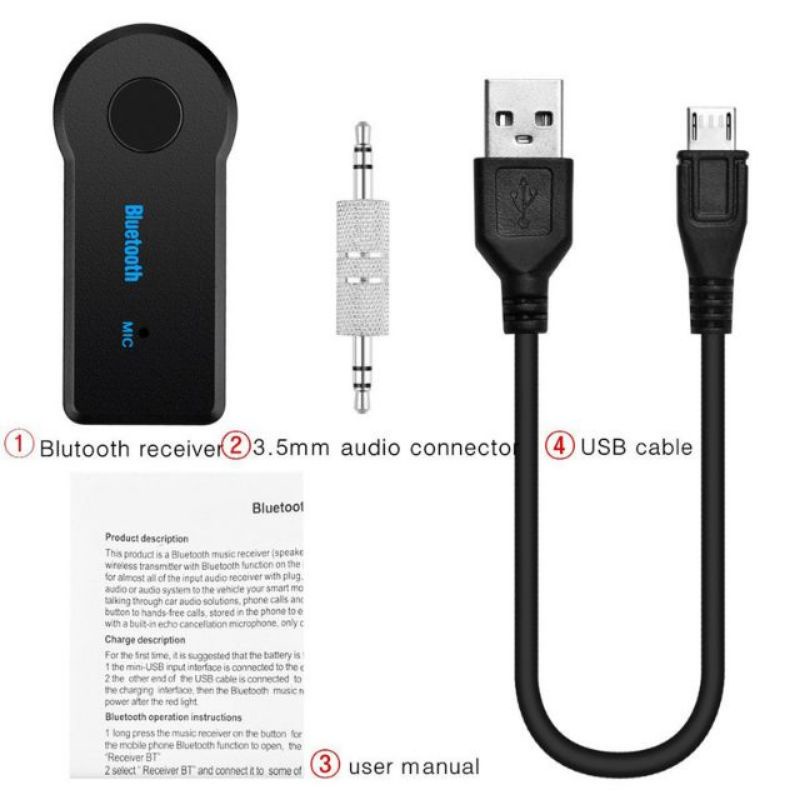 Usb Nhận Tín Hiệu Âm Thanh Bluetooth 5.0 2 Trong 1 5.0 Jack 3.5mm Cho Xe Hơi Aux A2dp