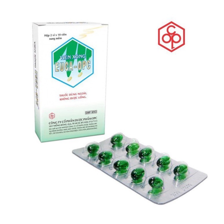 Viên xông EUCA  OPC, xông khi cảm cúm, Sát trùng mũi họng, hộp 20 viên Chính Hãng Nhà Thuốc