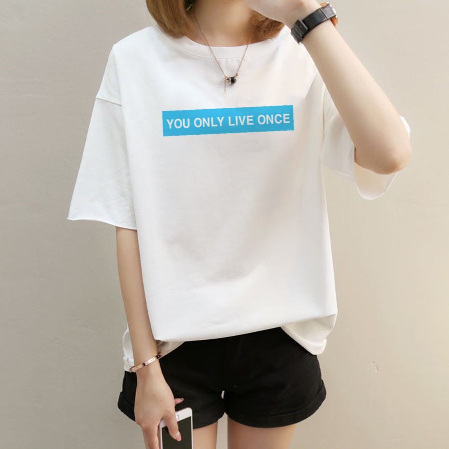 Hàng hót giá xưởng- Áo Thun Tay Lỡ UNISEX You Only Live Once Thiết Kế Hàn Quốc Đẹp