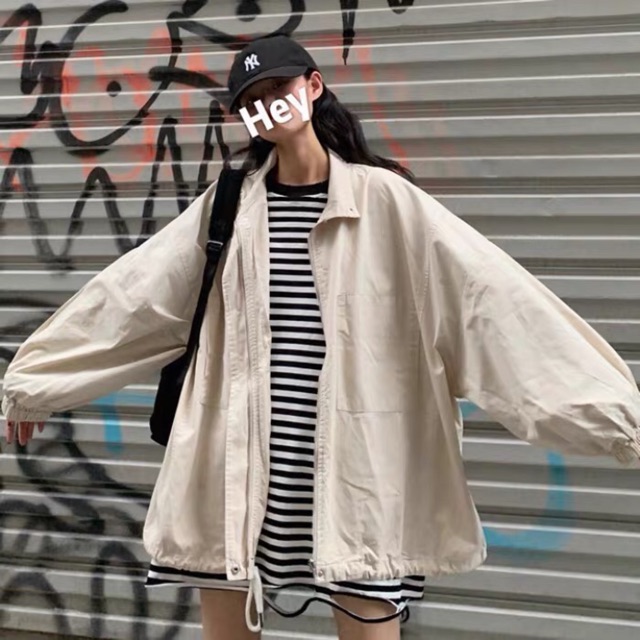 Áo khoác kaki nữ form rộng Cánh Dơi ulzzang Wind | BigBuy360 - bigbuy360.vn
