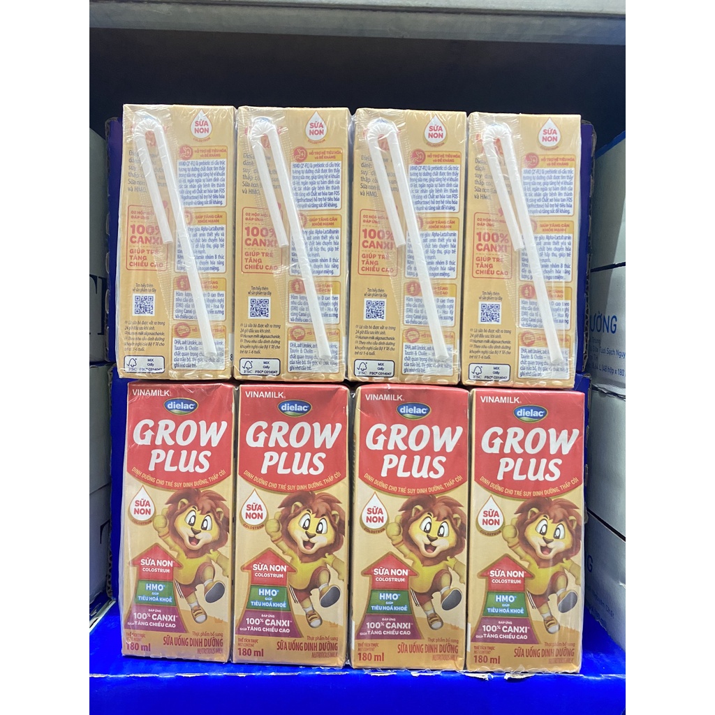 Lốc 4 hộp sữa bột pha sẵn Dielac Grow Plus 110ML/180ML