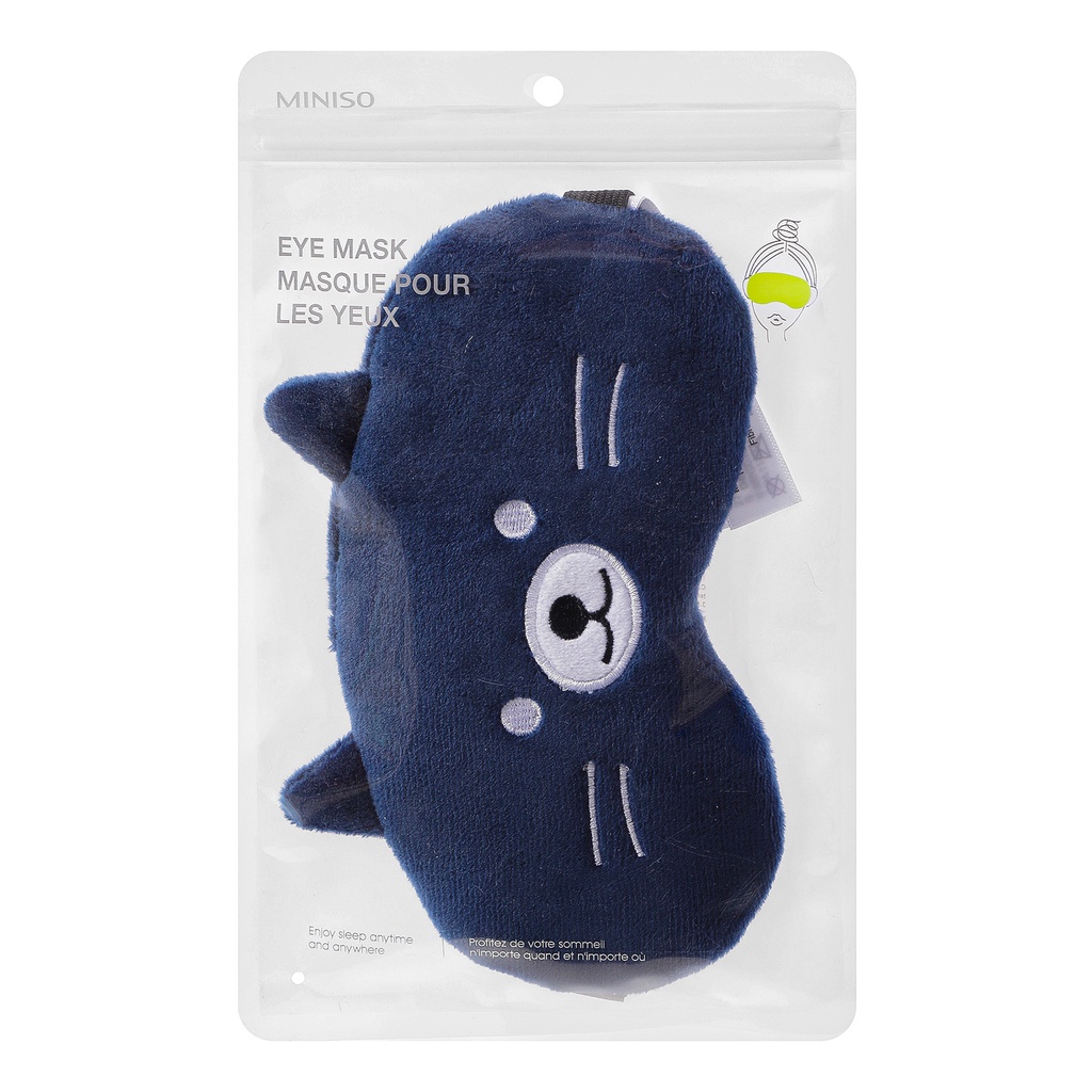 Bịt mắt ngủ hình mèo con hiệu Miniso tiện lợi mang theo, mềm mại dễ thương -Giao mẫu ngẫn nhiên