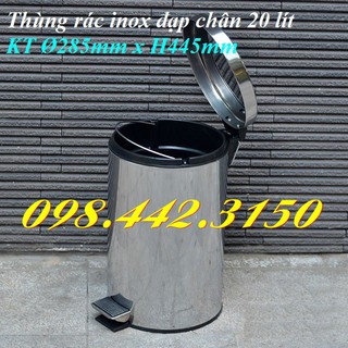 Thùng rác inox đạp chân 20L