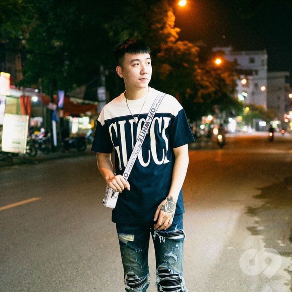 Áo thun form rộng unisex nam nữ GUCCl phối màu vải cotton phong cách streetwear || THE BOX STUDIO