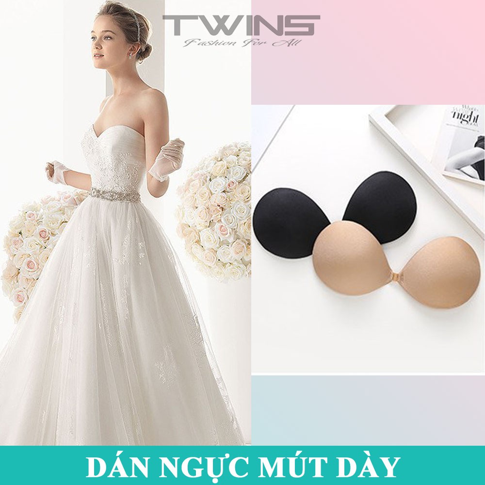Áo ngực dán su nâng ngực cài trước đệm mút dày cúp A-B-C siêu dính bền đẹp tiện dụng mặc đầm hở lưng, hở vai