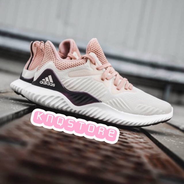 12.12 (Xả Hàng Đón 2020). Giầy thể thao sneaker alpha booau hồng gót đen vnxk nữ :