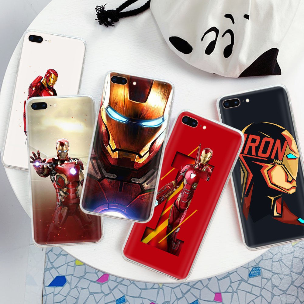 MARVEL Ốp Lưng Phong Cách Iron Man Cá Tính Cho Iphone 6s 6 8 7 Plus 5 5s Se 5c 4 4s