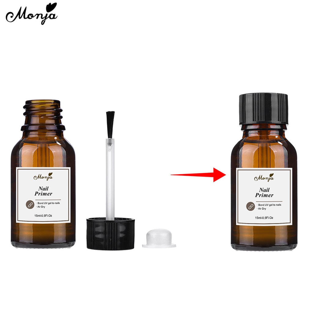 Nước khử sơn móng/ Gel sơn lót móng tay MONJA lâu trôi khô nhanh tự do làm móng chuyên nghiệp 15ml