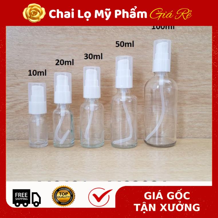 Chai Chiết Mĩ Phẩm ❤ RẺ VÔ ĐỊCH ❤ Chai thủy tinh xịt giọt 30ml,50ml,100ml chiết mỹ phẩm, dầu gội, sữa tắm, serum .