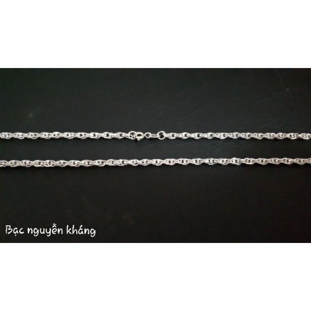 DÂY CHUYỀN NỮ BẠC TA DẠNG DÂY XOẮN DÂY KÉP TO CHẮC CHẮN