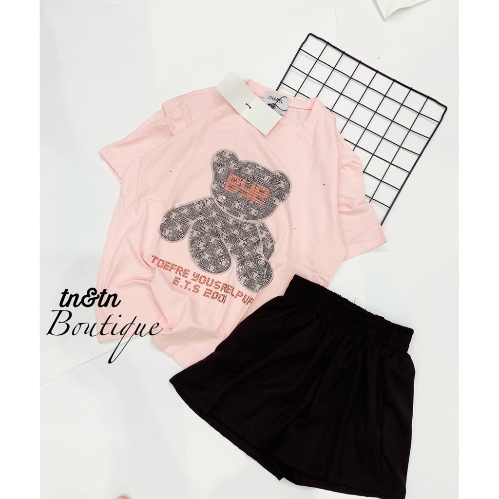 Set GẤU đính đá quần giả váy hàng VNXK loại 1