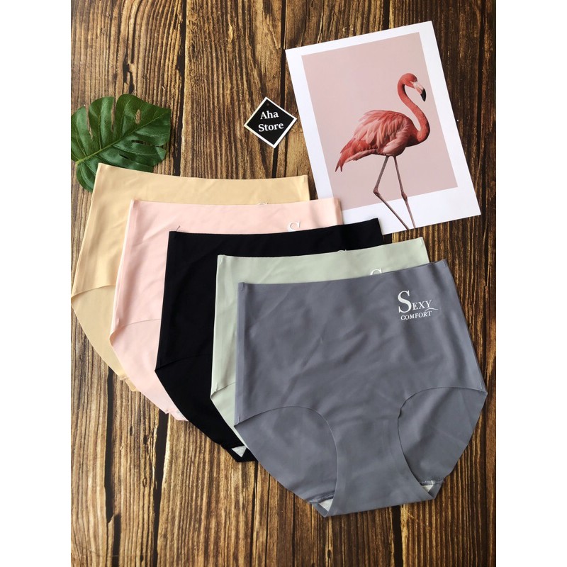 Quần Lót đúc Su Lụa Ép Nhiệt Tàng Hình Không Viền Cạp Cao Gen Bụng YiOn Underwear QS04