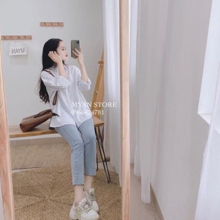 Sơ mi trắng tay dài trơn