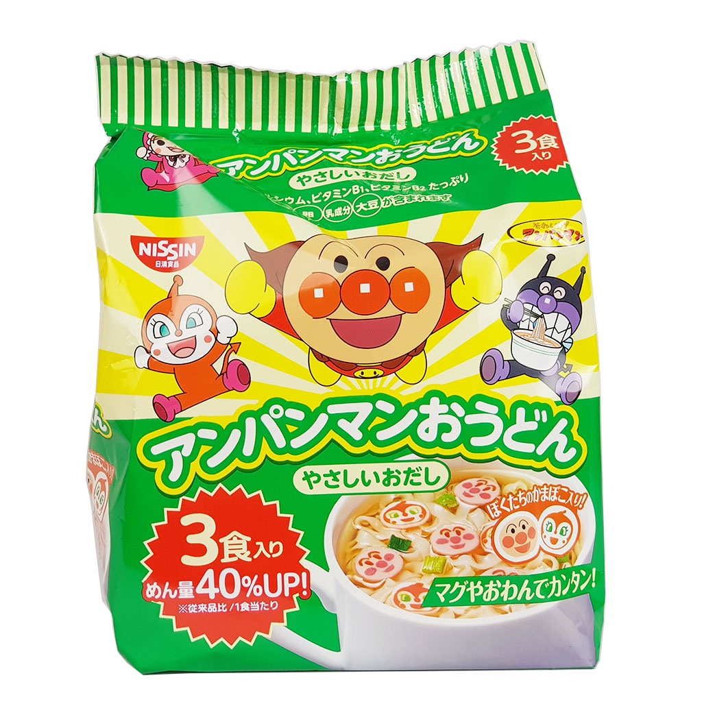 Mì Nissin Ramen Anpaman, Mì Ăn Dặm Nhật Bản Cho Bé 90g (3gói*30g) [DATE T11/2023]