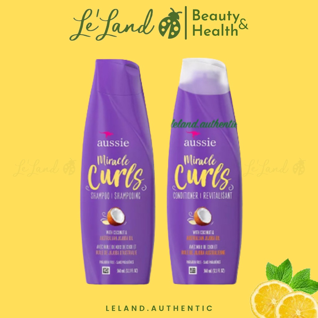 Bill US - Cặp gội xả cho tóc xoăn Aussie Miracle Curls 360ml/chai