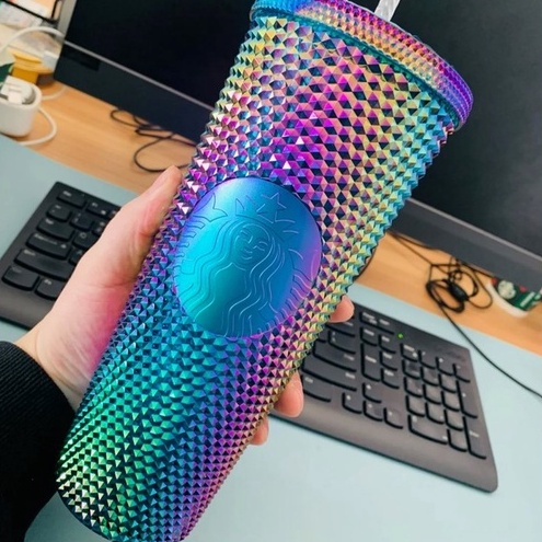 🔥Còn hàng 🔥 chính hãng trong Số lượng có hạn Cốc rơm có thể tái sử dụng của Starbucks Dòng Sầu riêng Frosted Dòng kim cương Studded Cup Cốc Starbucks