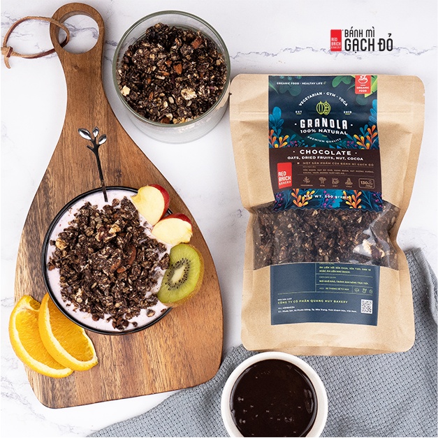 Ngũ Cốc Granola Gạch Đỏ 500g Giàu Hạt , Không Tinh Bột, Không Đường, Thích Hợp Cho Người Ăn Kiêng, Giảm Cân